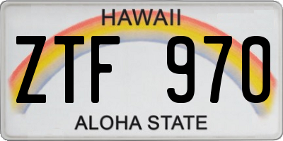 HI license plate ZTF970