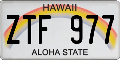 HI license plate ZTF977