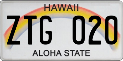 HI license plate ZTG020