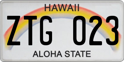HI license plate ZTG023