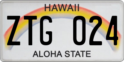 HI license plate ZTG024