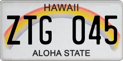 HI license plate ZTG045