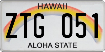 HI license plate ZTG051