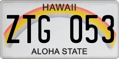 HI license plate ZTG053
