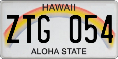 HI license plate ZTG054