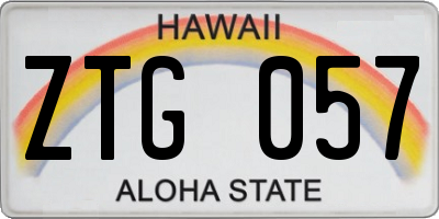 HI license plate ZTG057