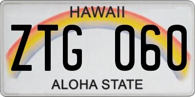 HI license plate ZTG060
