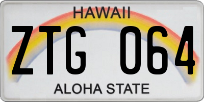 HI license plate ZTG064