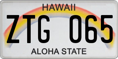 HI license plate ZTG065