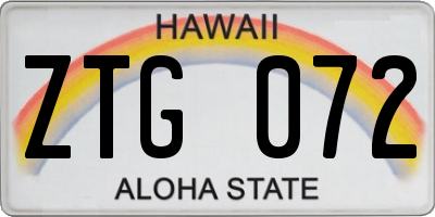 HI license plate ZTG072