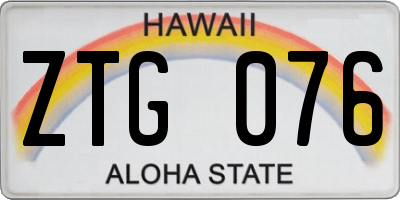 HI license plate ZTG076