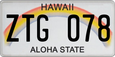 HI license plate ZTG078
