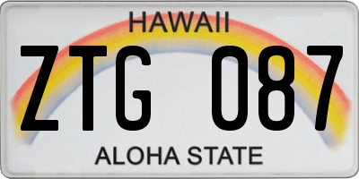HI license plate ZTG087