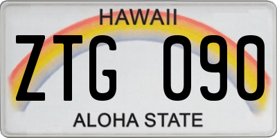 HI license plate ZTG090