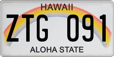 HI license plate ZTG091