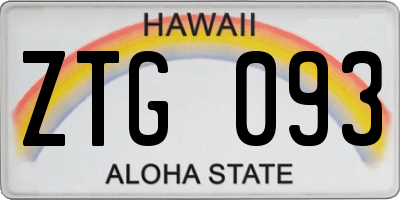 HI license plate ZTG093