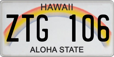 HI license plate ZTG106