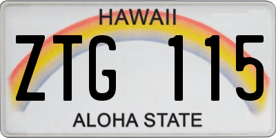 HI license plate ZTG115