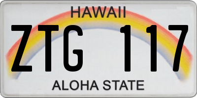 HI license plate ZTG117