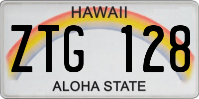 HI license plate ZTG128