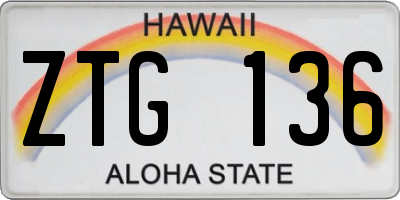HI license plate ZTG136