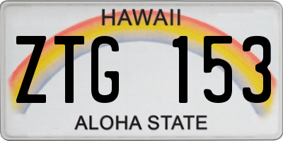 HI license plate ZTG153