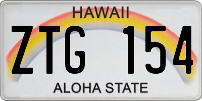 HI license plate ZTG154