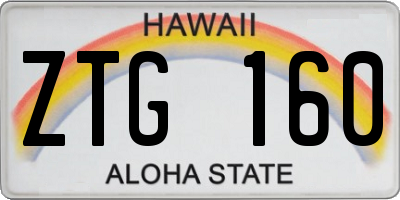 HI license plate ZTG160