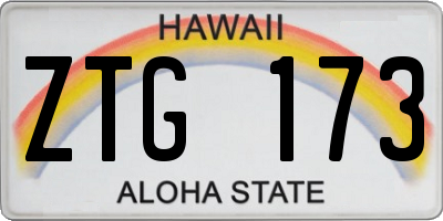 HI license plate ZTG173