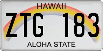 HI license plate ZTG183