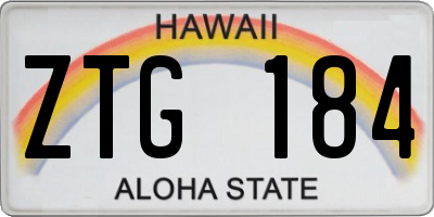 HI license plate ZTG184
