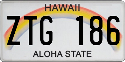 HI license plate ZTG186