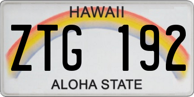 HI license plate ZTG192