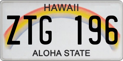 HI license plate ZTG196