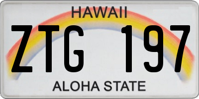 HI license plate ZTG197