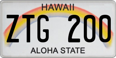 HI license plate ZTG200