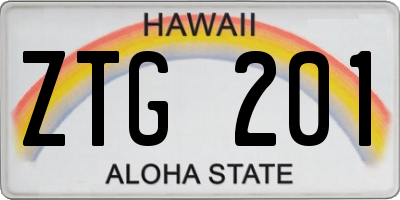 HI license plate ZTG201