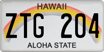 HI license plate ZTG204