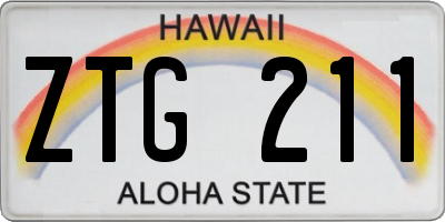 HI license plate ZTG211