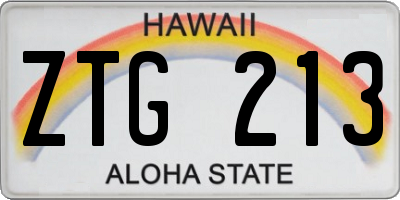 HI license plate ZTG213
