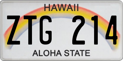 HI license plate ZTG214