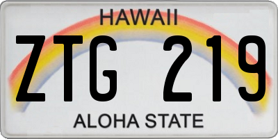 HI license plate ZTG219