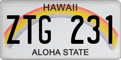 HI license plate ZTG231