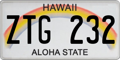 HI license plate ZTG232