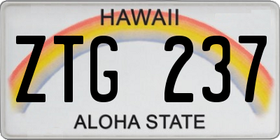 HI license plate ZTG237