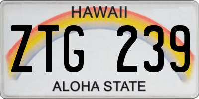HI license plate ZTG239