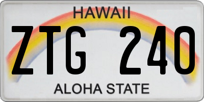 HI license plate ZTG240