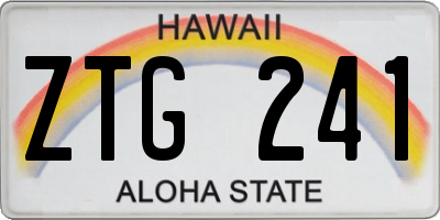 HI license plate ZTG241