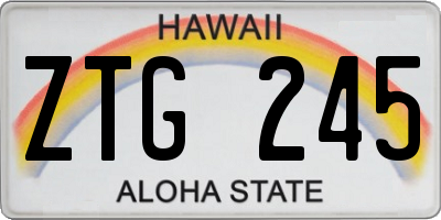 HI license plate ZTG245