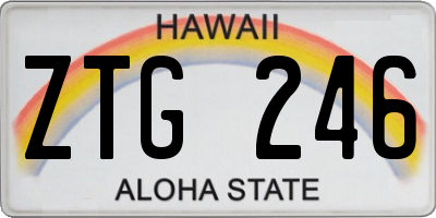 HI license plate ZTG246